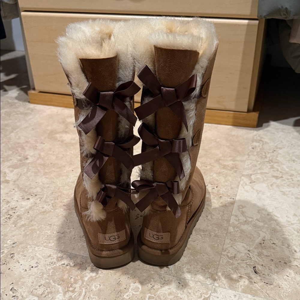 UGG Women's Bailey Bow Tall Boots - Tan - Picture 4 of 9